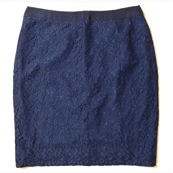 Nwt J.Crew || The Pencil skirt blue Lace Skirt size 10