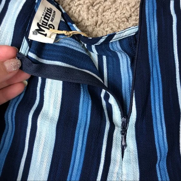 NWT SMYM blue stripe sawyer short size M