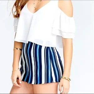 NWT SMYM blue stripe sawyer short size M
