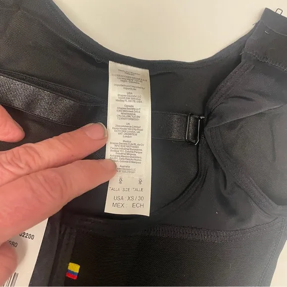 NWT Sonryse Tummy Tuck Compression Garment X-Small Black - Zippered Crotch