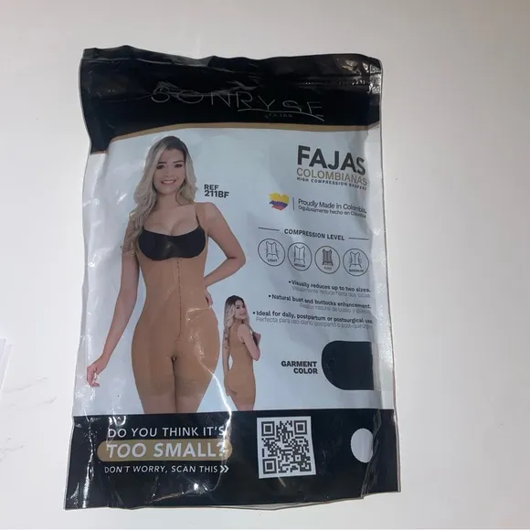 NWT Sonryse Tummy Tuck Compression Garment X-Small Black - Zippered Crotch
