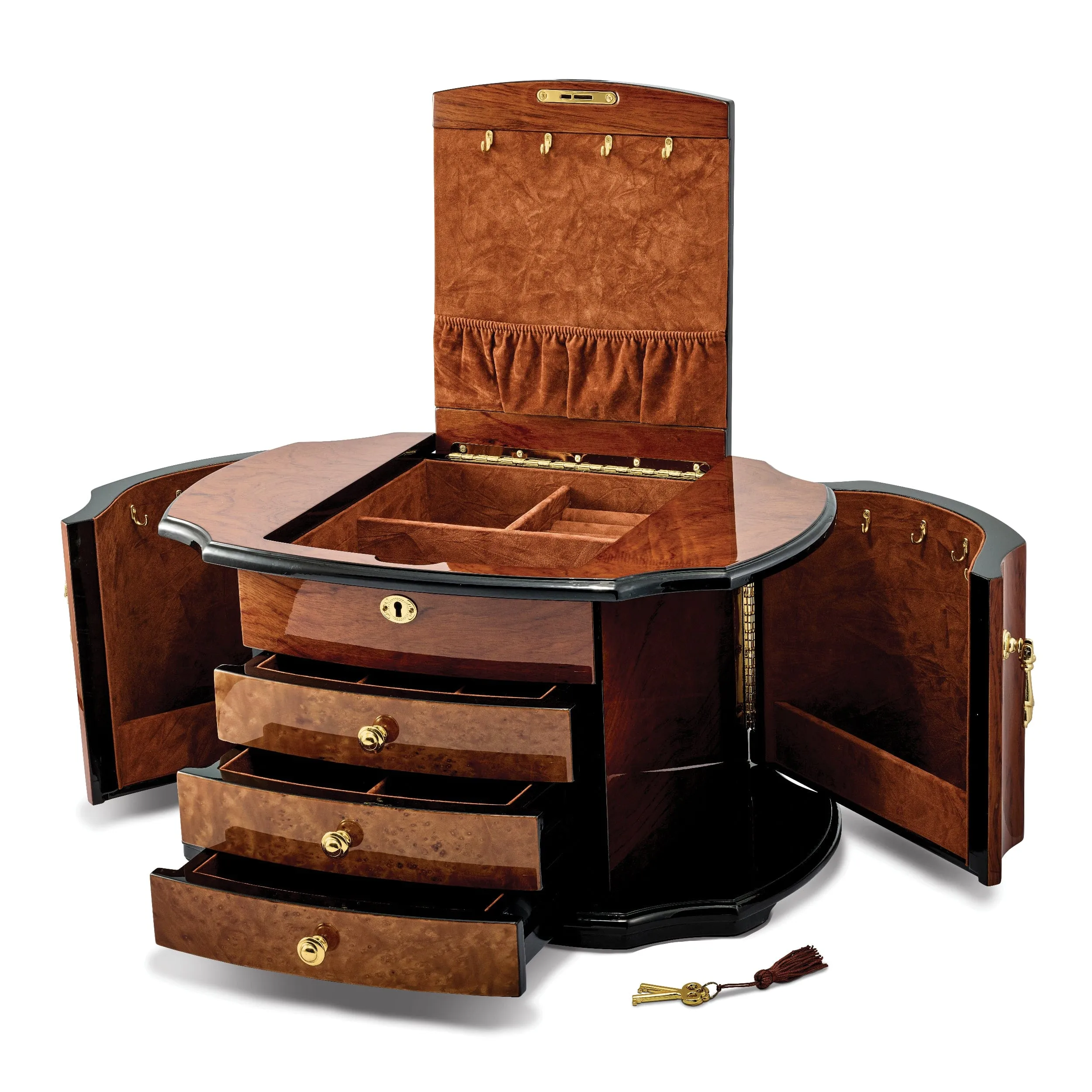 Oak Burl Natural Mapa Wood Veneer Jewelry Box
