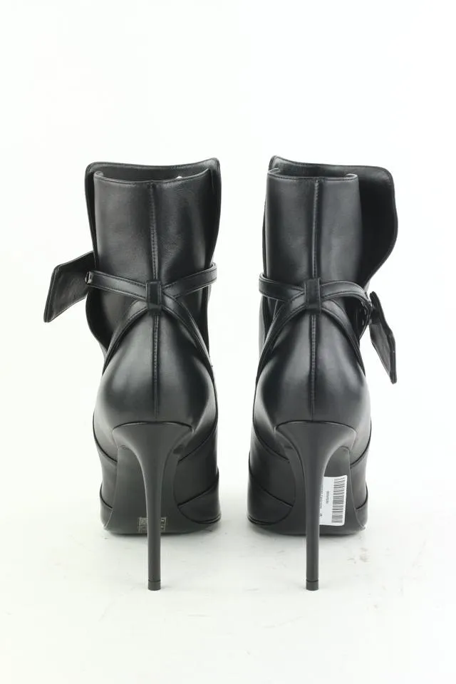 Off-White™ Size 40 Black Leather Ziptie Bootie 3of622