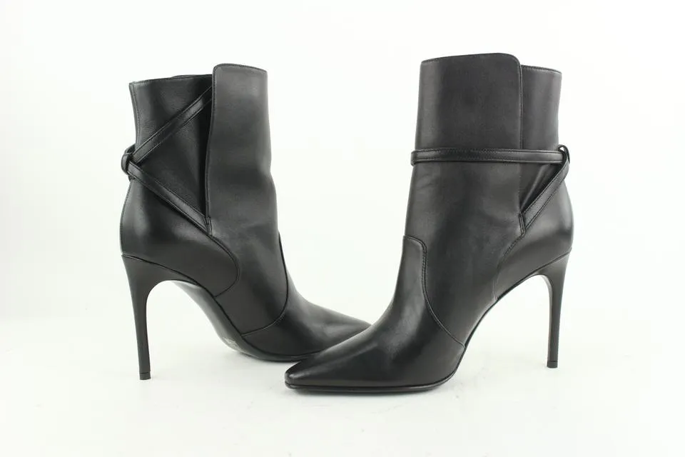 Off-White™ Size 40 Black Leather Ziptie Bootie 3of622