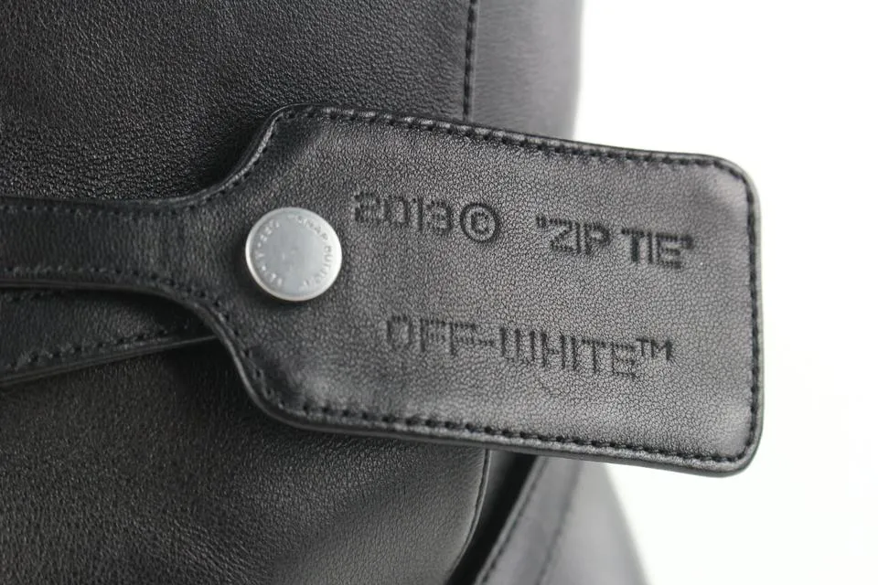 Off-White™ Size 40 Black Leather Ziptie Bootie 3of622