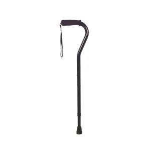 Offset Handle Cane, Foam Grip | Black