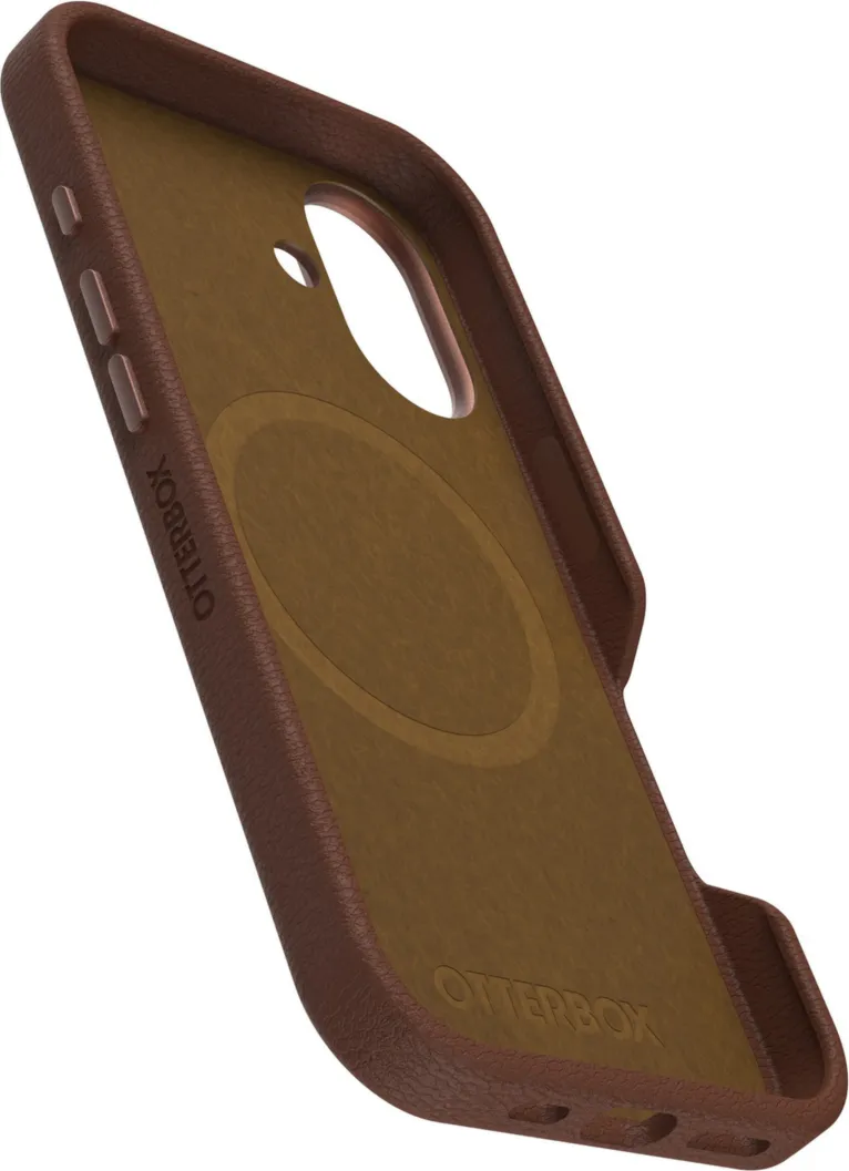 OtterBox - Symmetry Cactus Leather MagSafe Case for Apple iPhone 16 - Rich Adobe