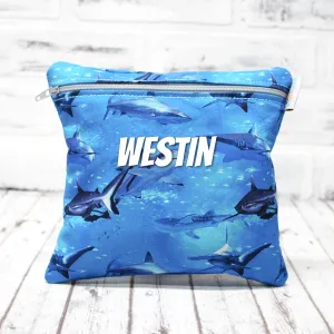 Out of The Blue Sharks Personalized Reusable Food Bag