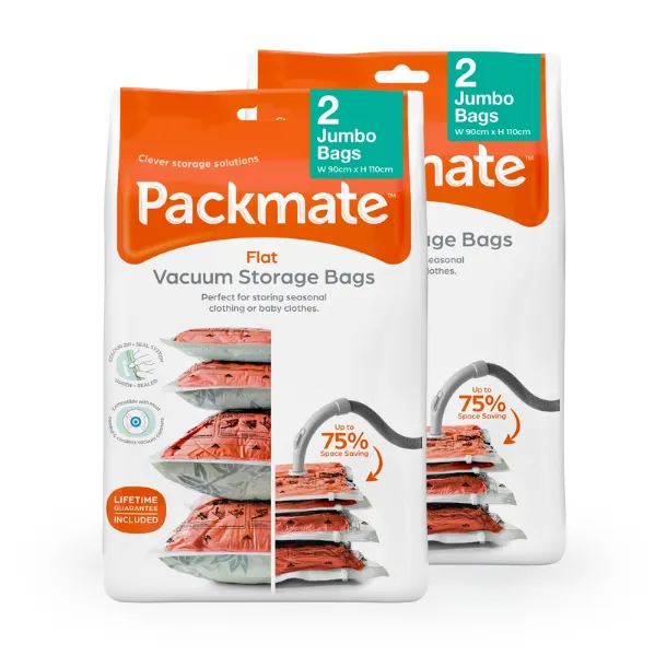 Packmate JUMBO Flat Vacuum Storage Bag Sets (90x110cm)