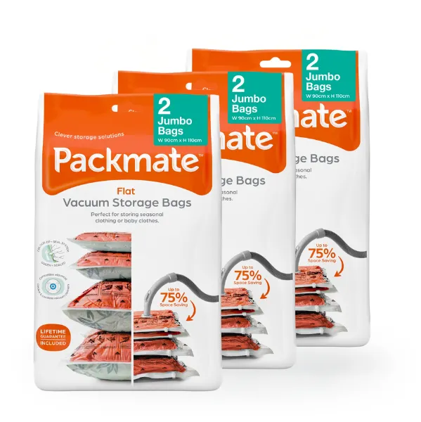 Packmate JUMBO Flat Vacuum Storage Bag Sets (90x110cm)