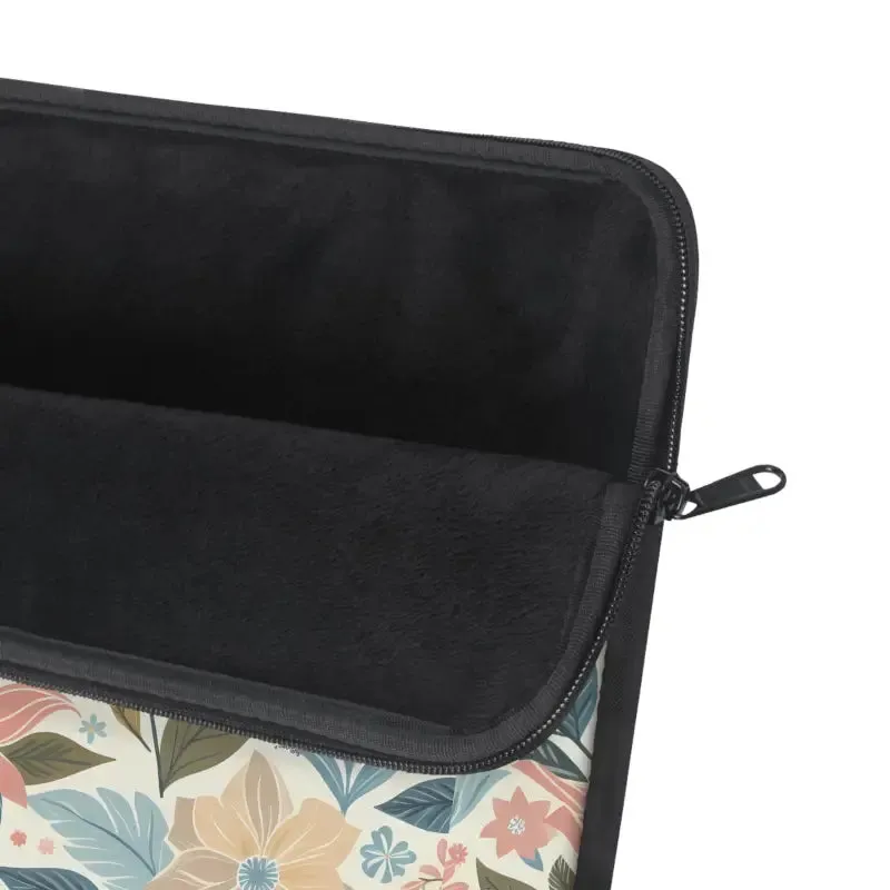 Pastel Floral Pattern Laptop Sleeve Plush Fleece