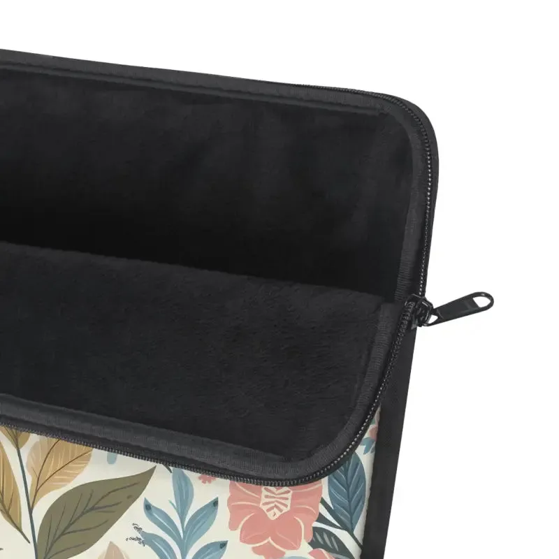 Pastel Floral Pattern Laptop Sleeve Plush Fleece