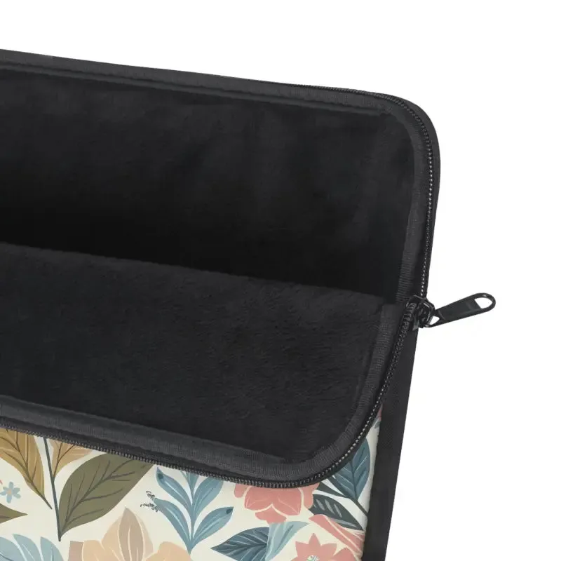 Pastel Floral Pattern Laptop Sleeve Plush Fleece