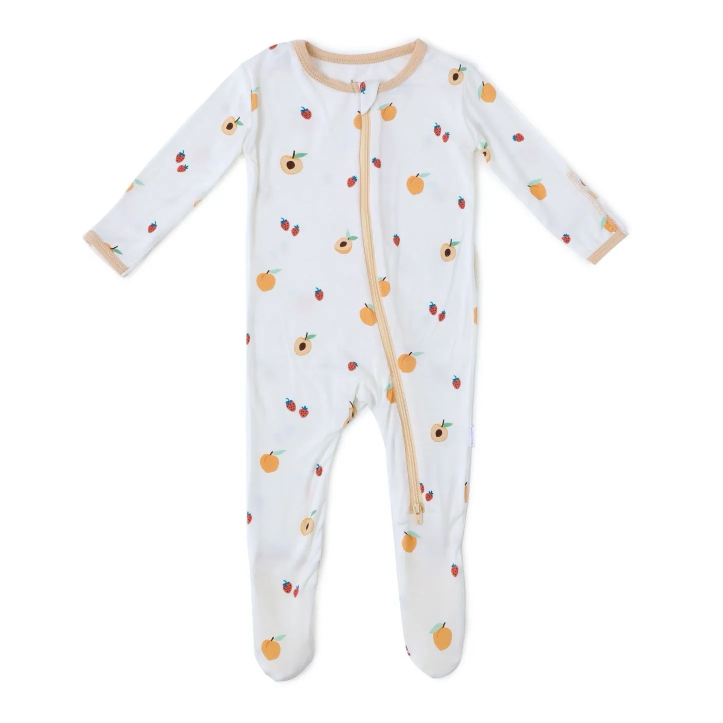 Peach Zippered Footie