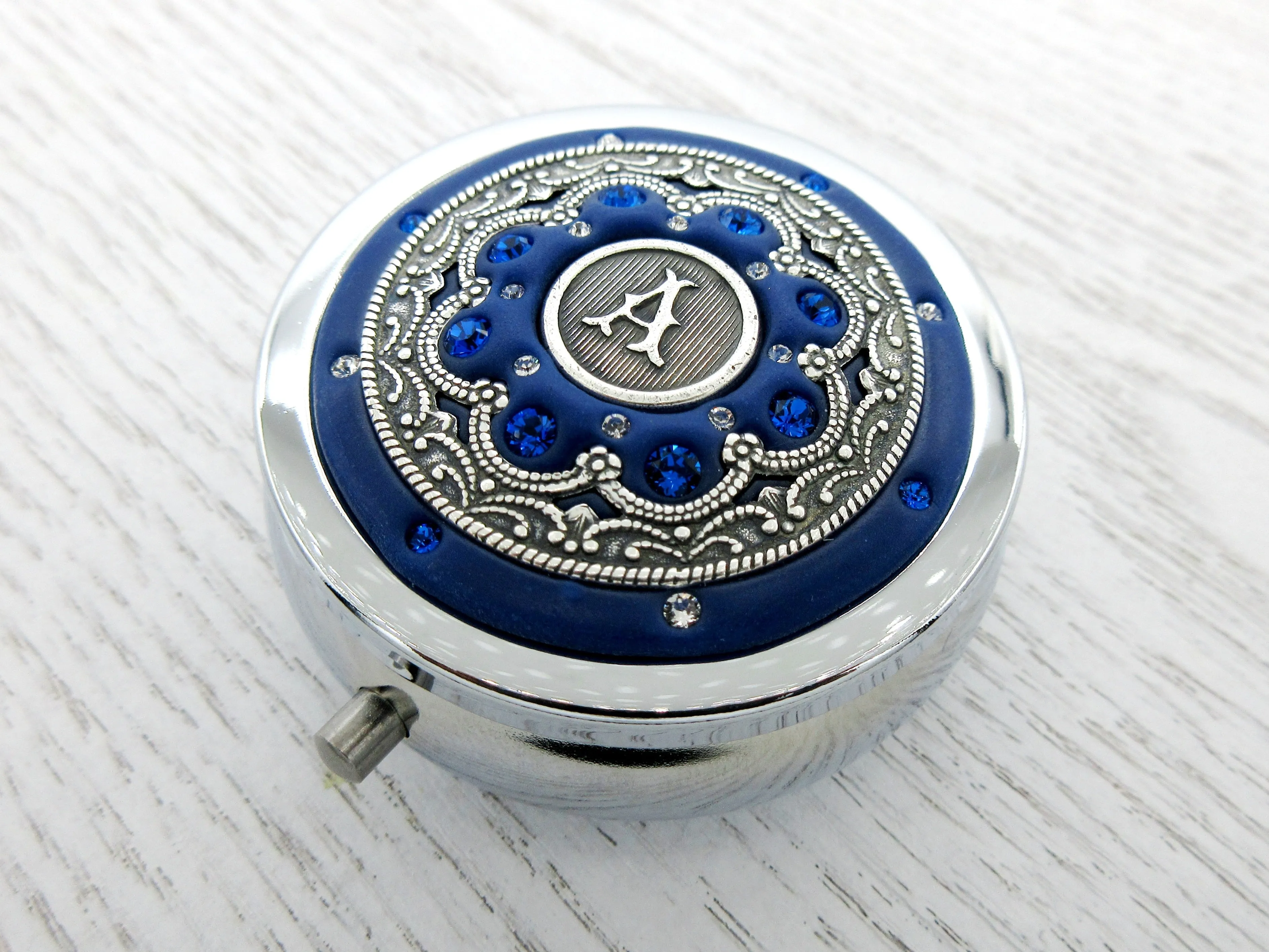 Personalized Silver Pill Box