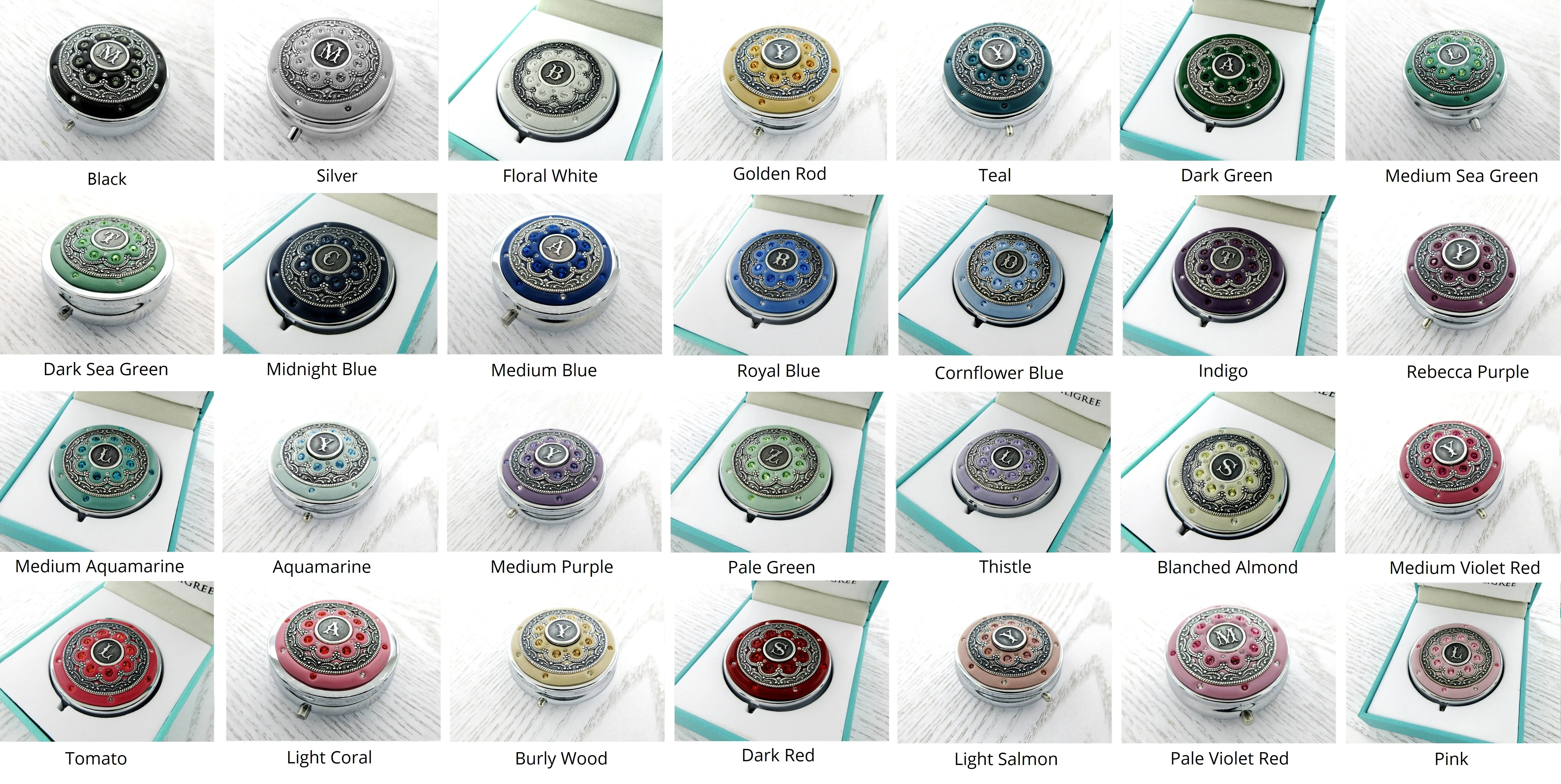 Personalized Silver Pill Box