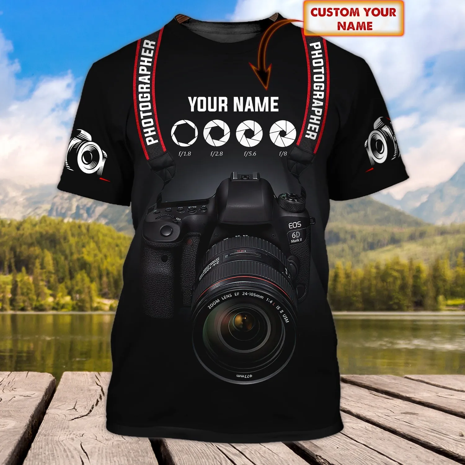 Photographer A - Personalized Name 3D Tshirt
