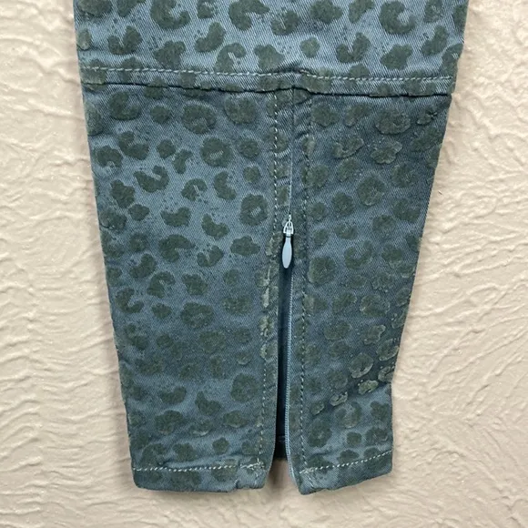 Pilcro And The Letterpress Blue Velvet Leopard Print Pants Women's Size …