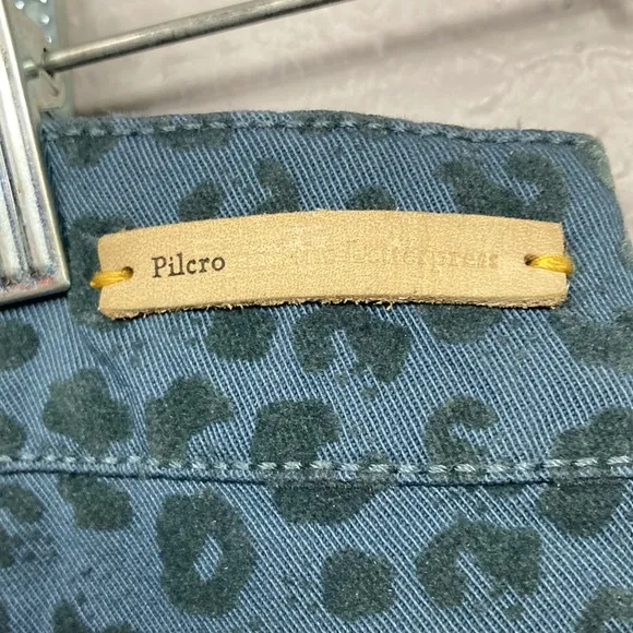 Pilcro And The Letterpress Blue Velvet Leopard Print Pants Women's Size …