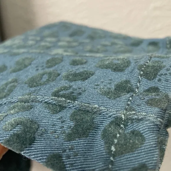 Pilcro And The Letterpress Blue Velvet Leopard Print Pants Women's Size …
