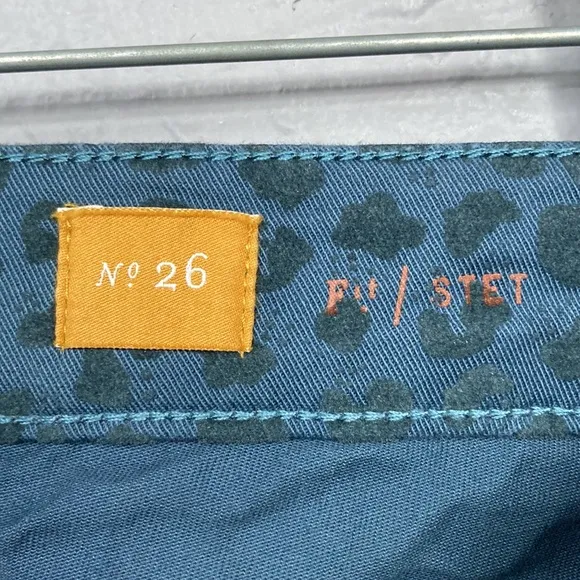 Pilcro And The Letterpress Blue Velvet Leopard Print Pants Women's Size …