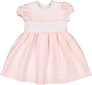 Pink linen classic dress