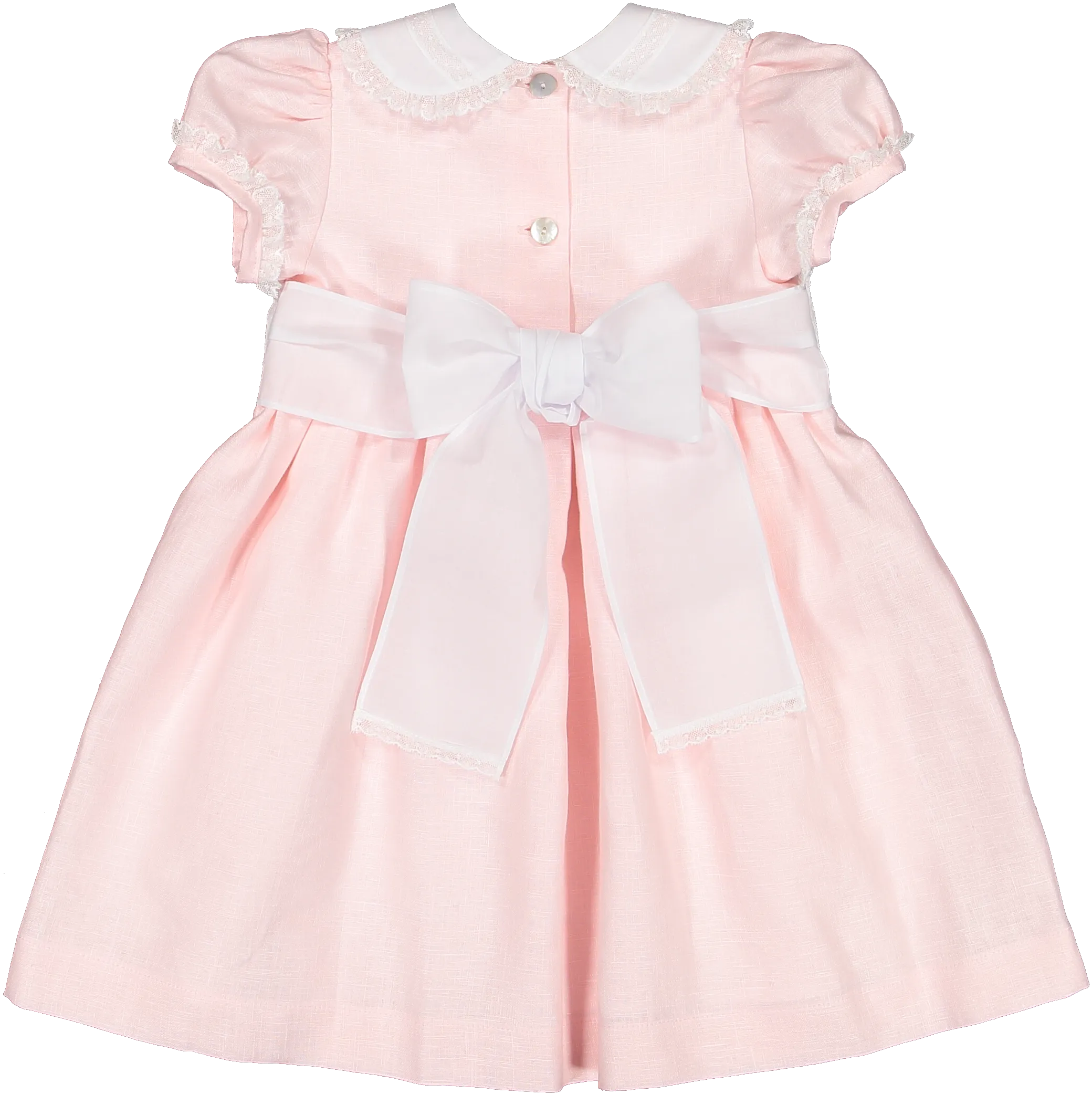Pink linen classic dress