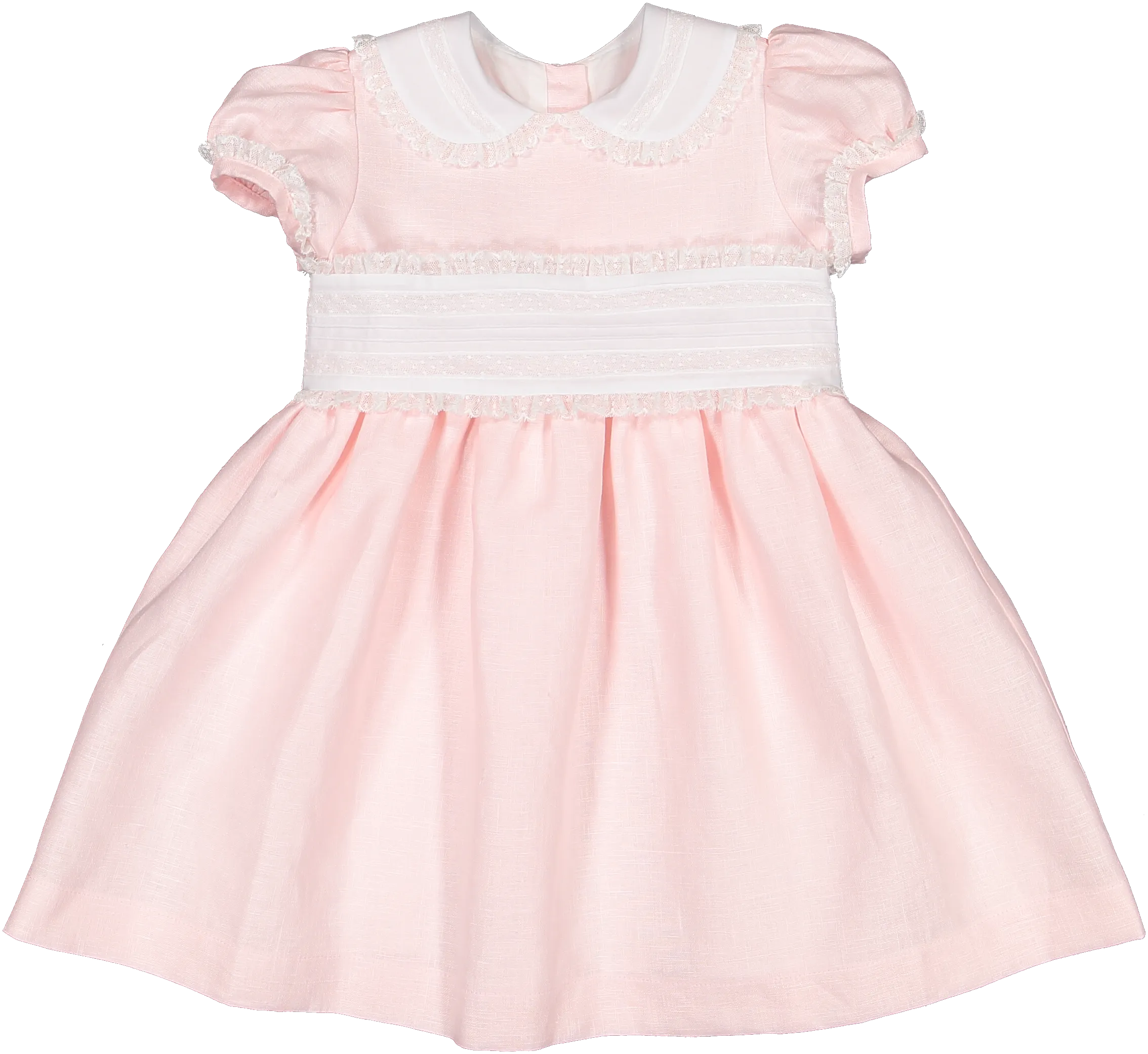 Pink linen classic dress