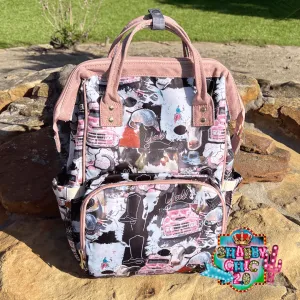 Pink Truck Y'all Diaper Bag Backpack