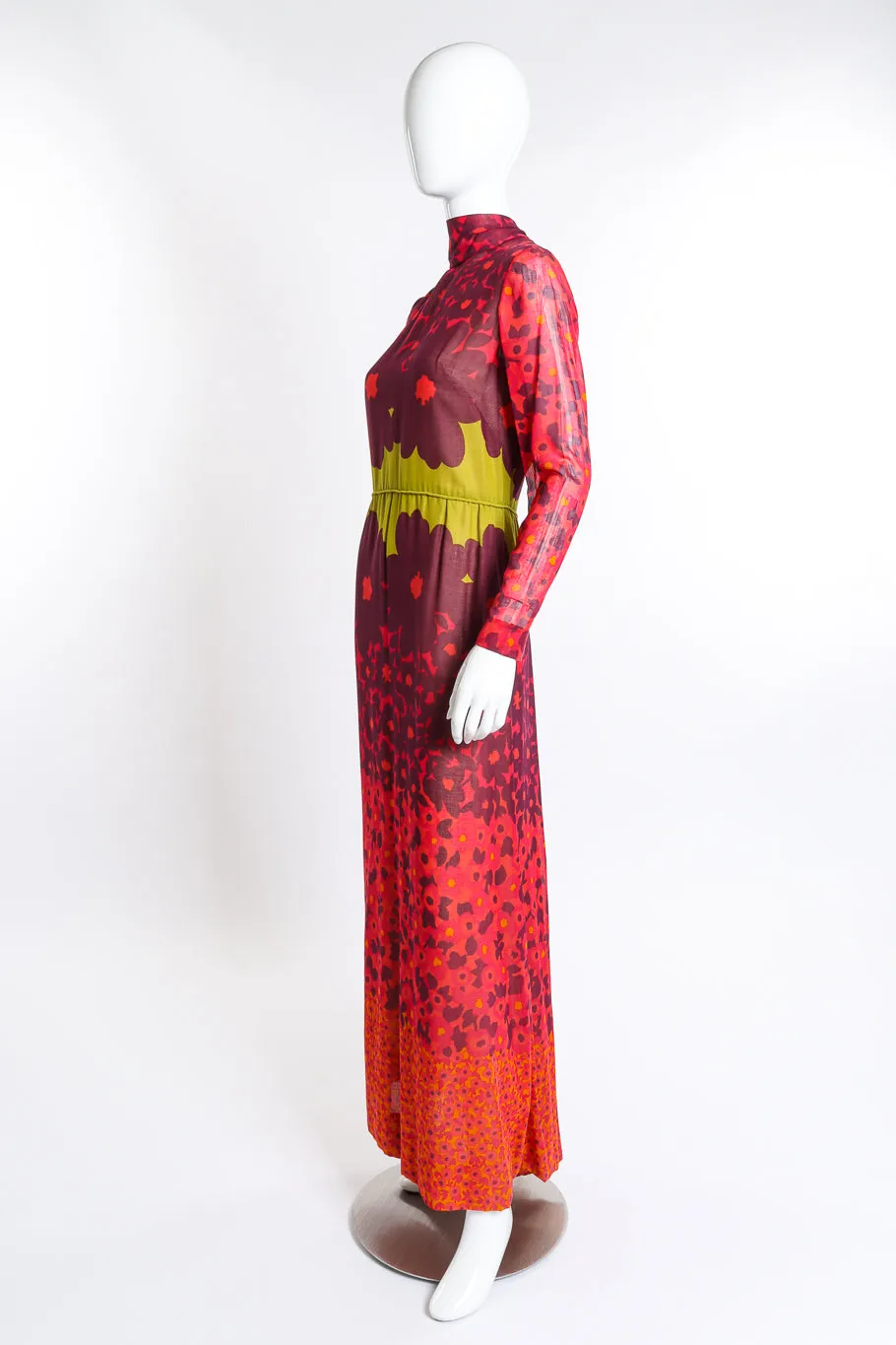 Poppy Print Mock Neck Dress