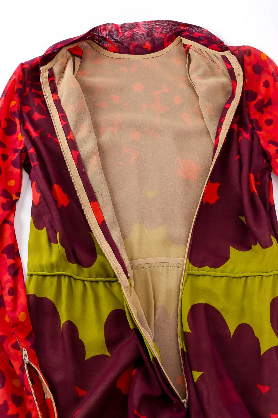 Poppy Print Mock Neck Dress