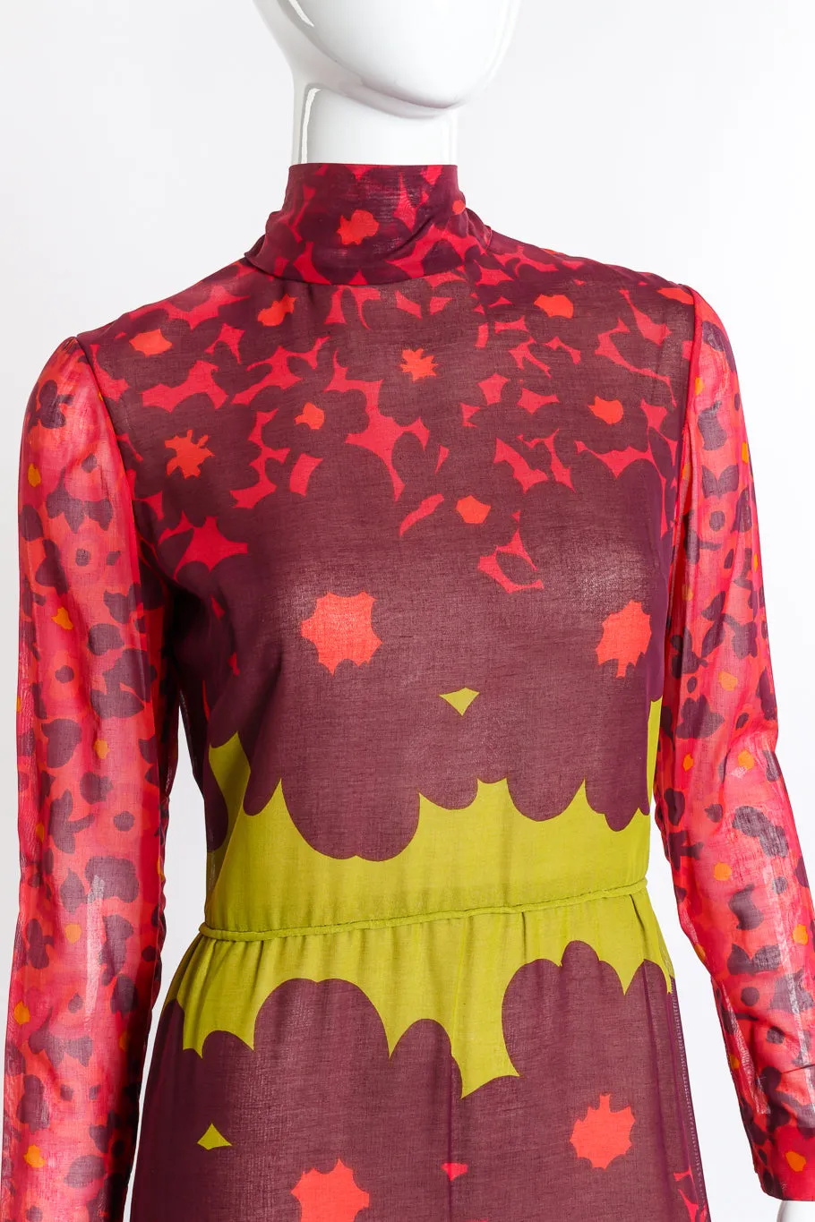 Poppy Print Mock Neck Dress
