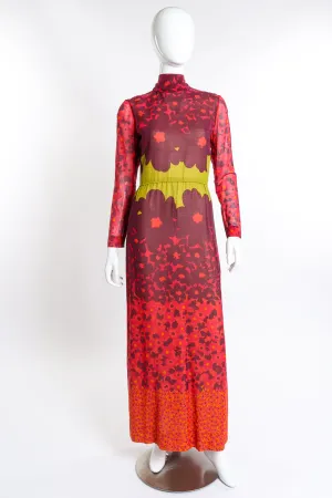 Poppy Print Mock Neck Dress