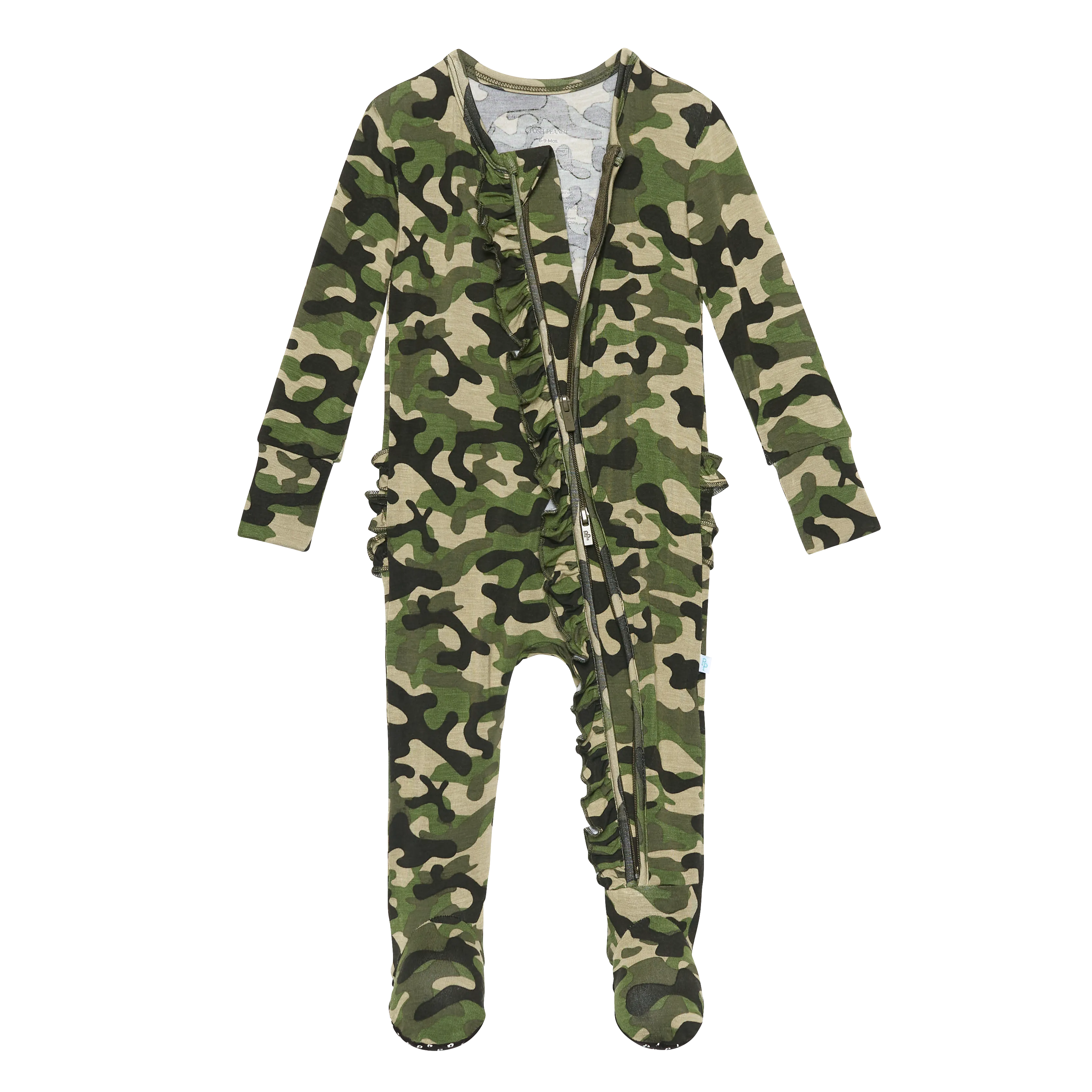 Posh Peanut Cadet Ruffled Zippered Footie