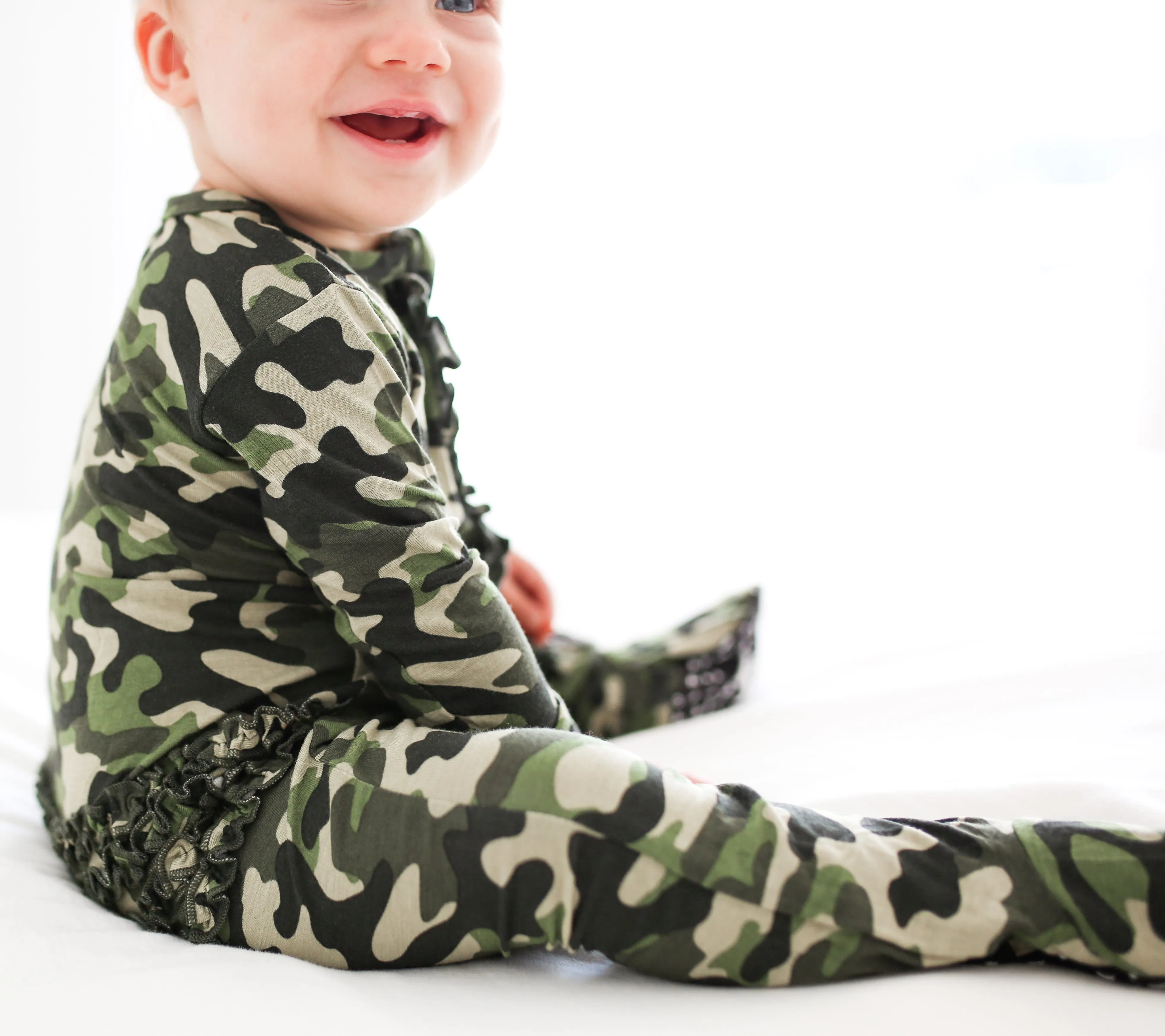 Posh Peanut Cadet Ruffled Zippered Footie
