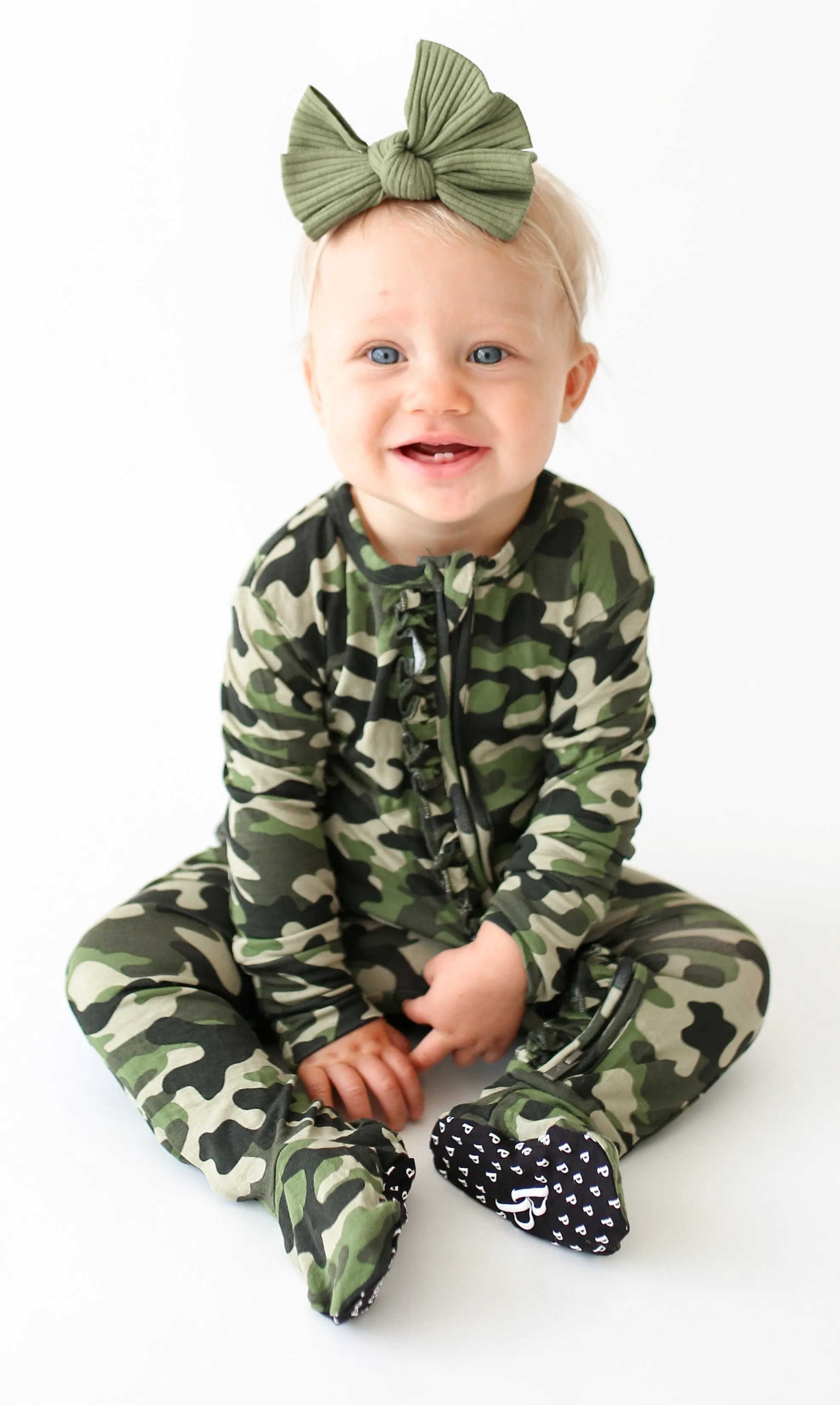 Posh Peanut Cadet Ruffled Zippered Footie