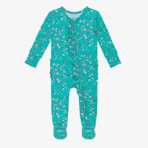 Posh Peanut Cassandra Ruffled Zippered Footie