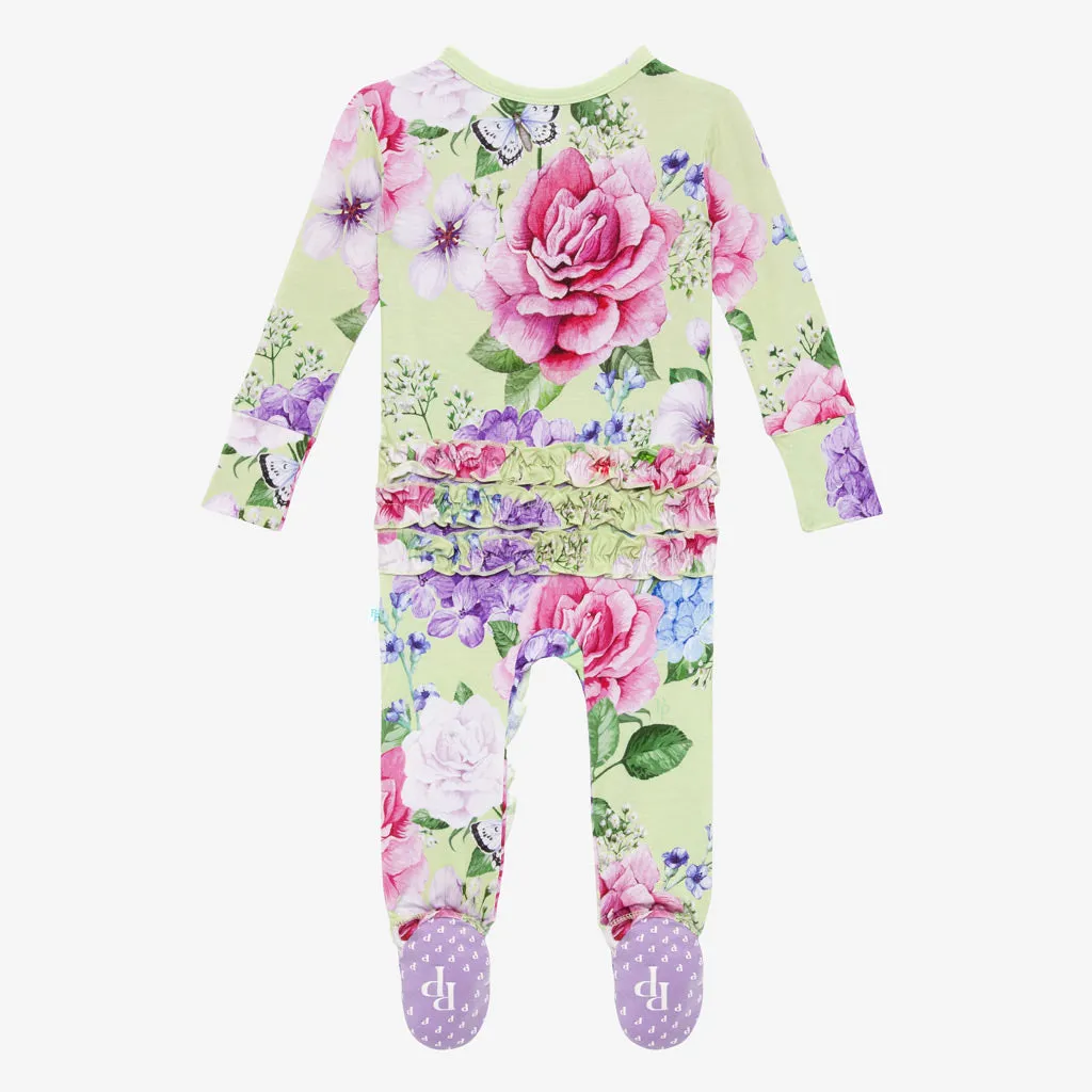 Posh Peanut Georgina Ruffled Zippered Footie