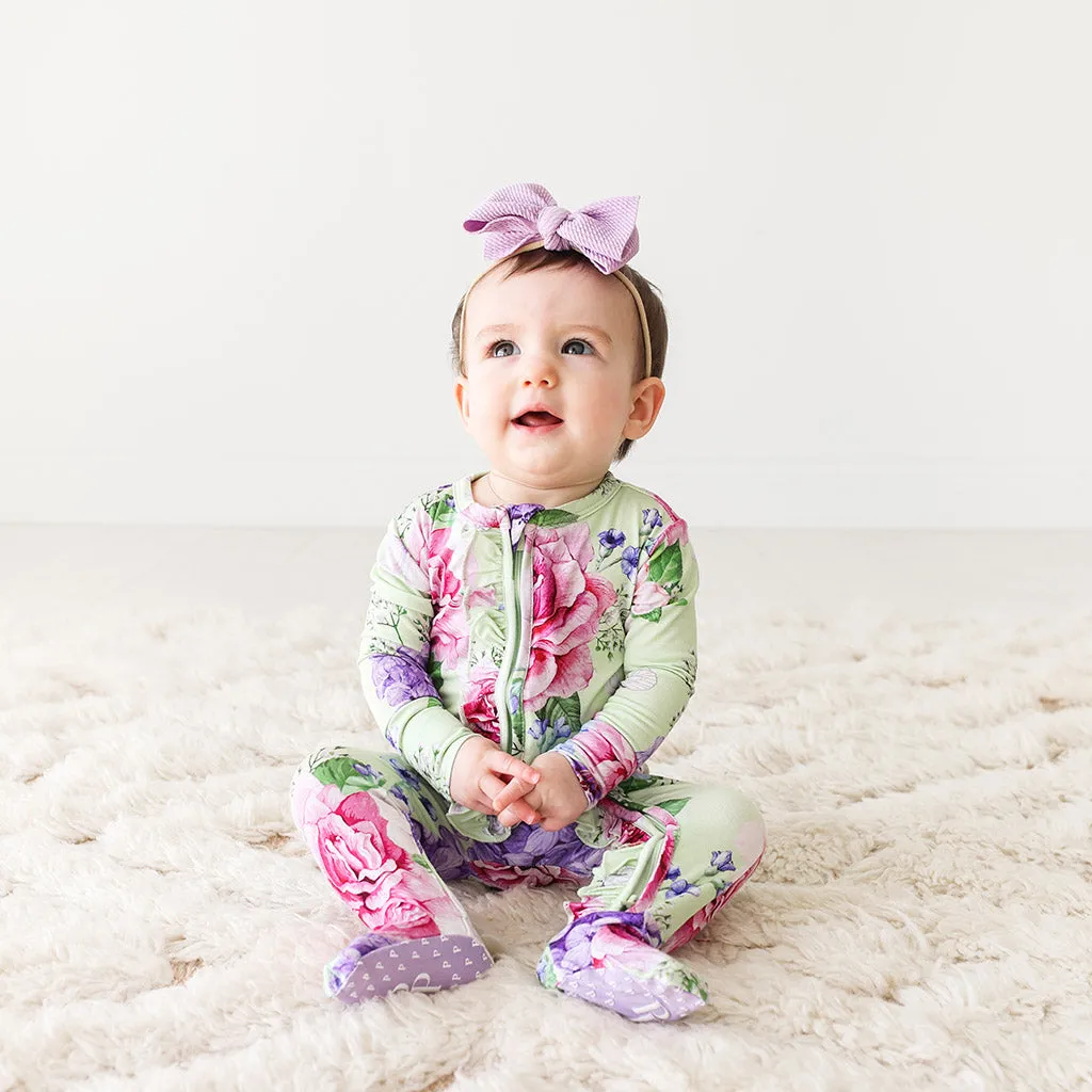 Posh Peanut Georgina Ruffled Zippered Footie