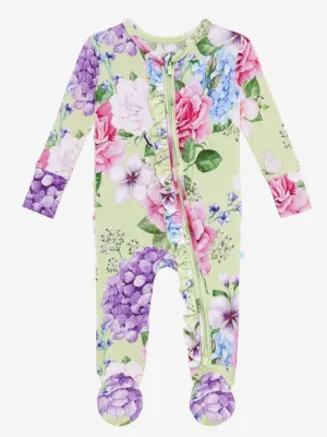 Posh Peanut Georgina Ruffled Zippered Footie