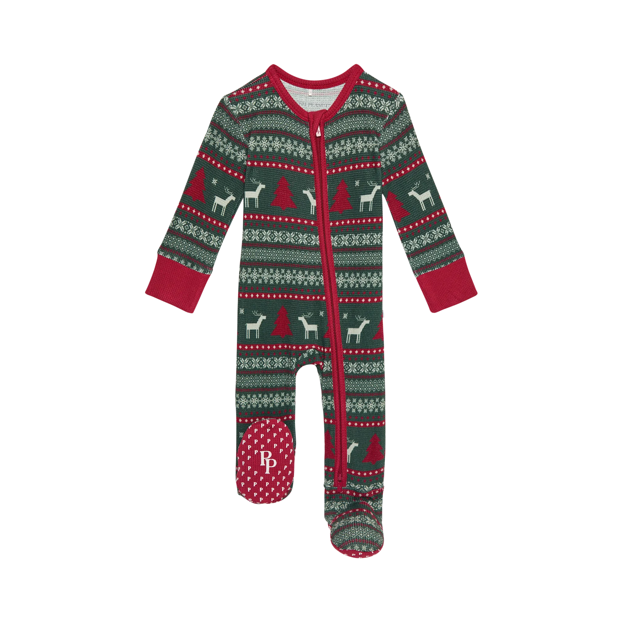 Posh Peanut Holiday Fair Isle Footie Zippered One Piece