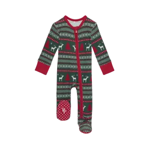 Posh Peanut Holiday Fair Isle Footie Zippered One Piece