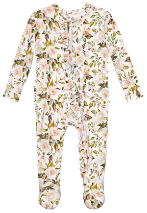 Posh Peanut Katherine Ruffled Zippered Footie