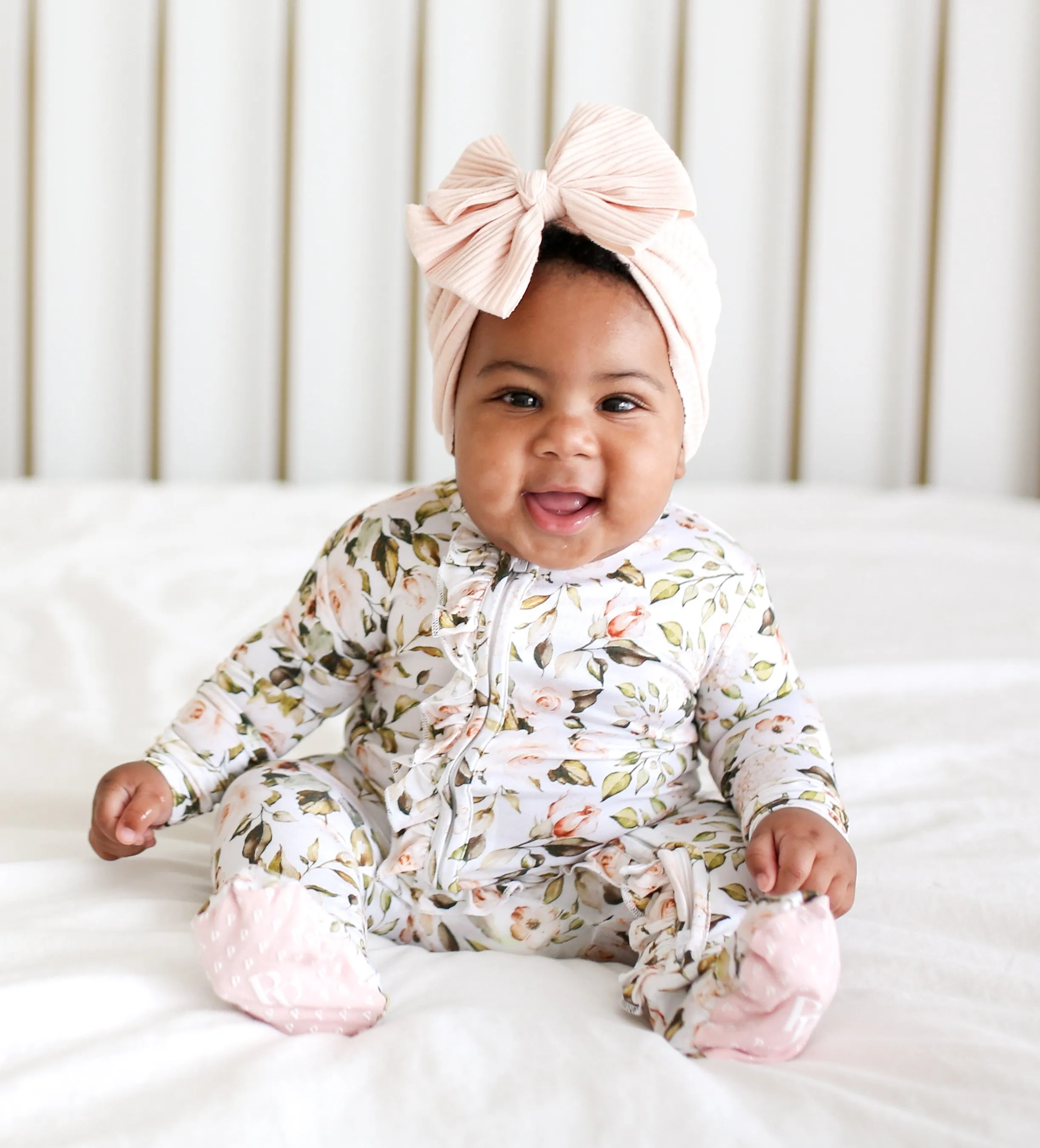 Posh Peanut Katherine Ruffled Zippered Footie