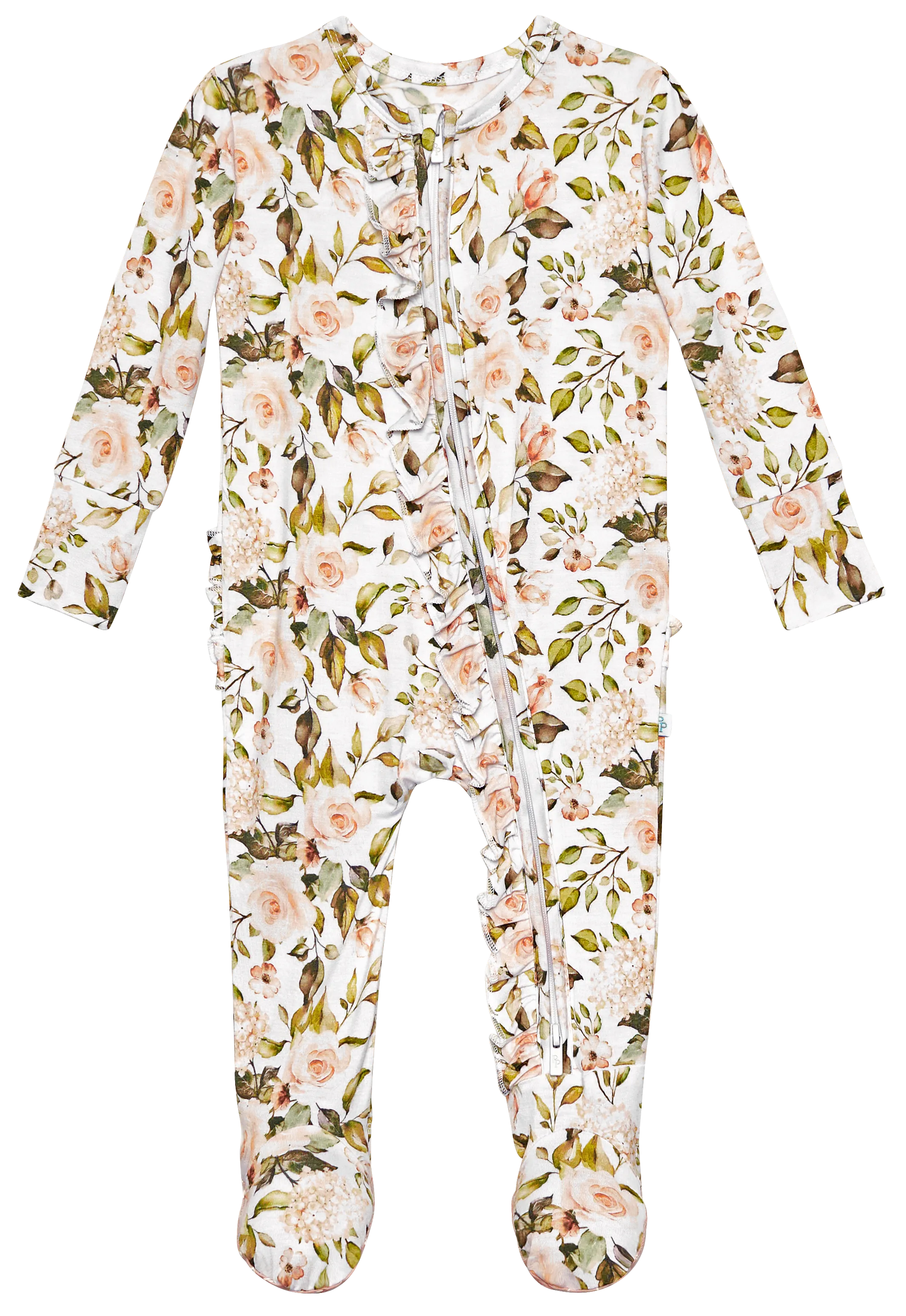 Posh Peanut Katherine Ruffled Zippered Footie