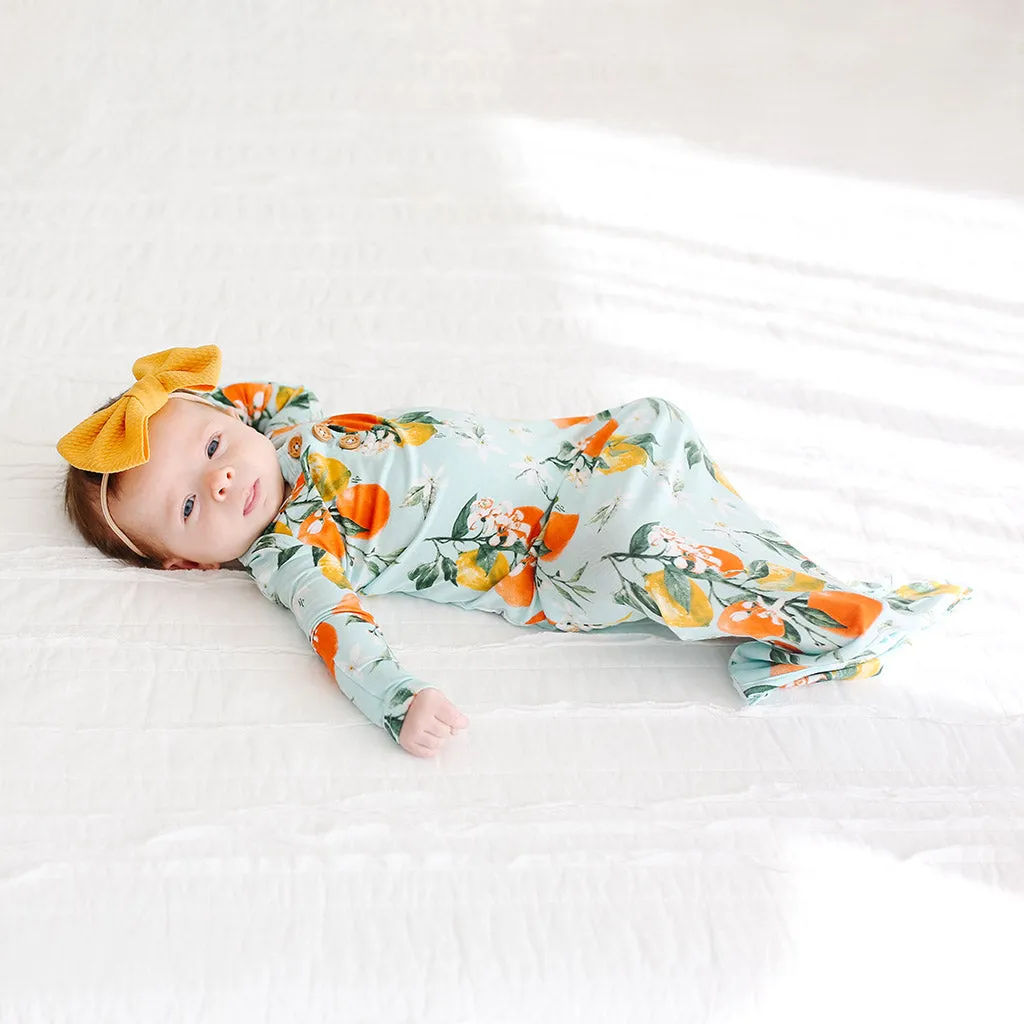 Posh Peanut Mirabella Wood Button Zippered Gown