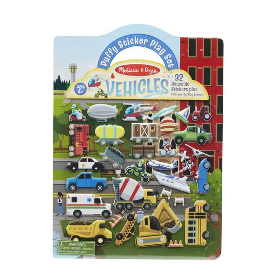 PUFFY STICKER PLAY SET - VEHICLES
