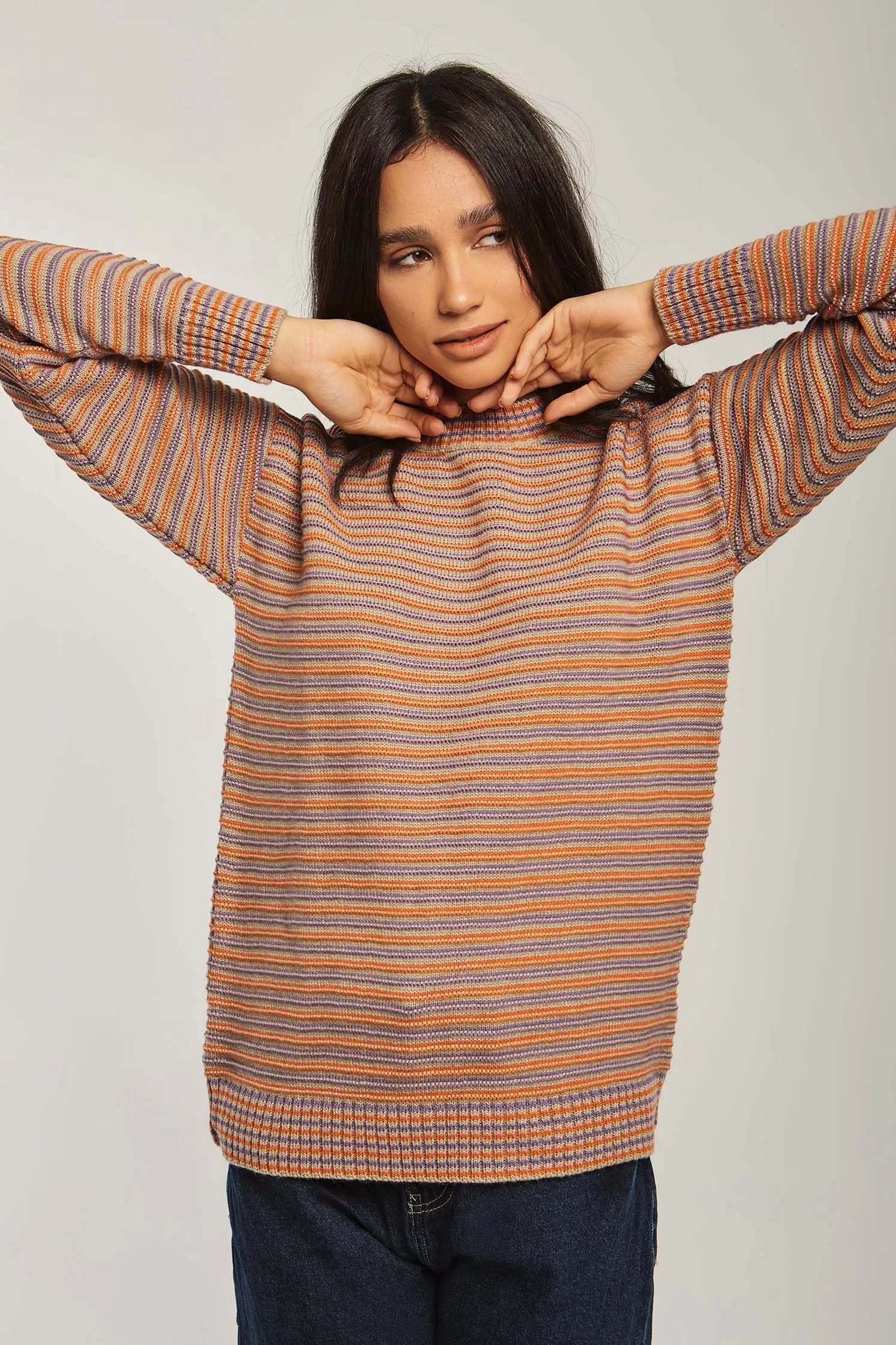 Pullover Crew Neck Flat Orange