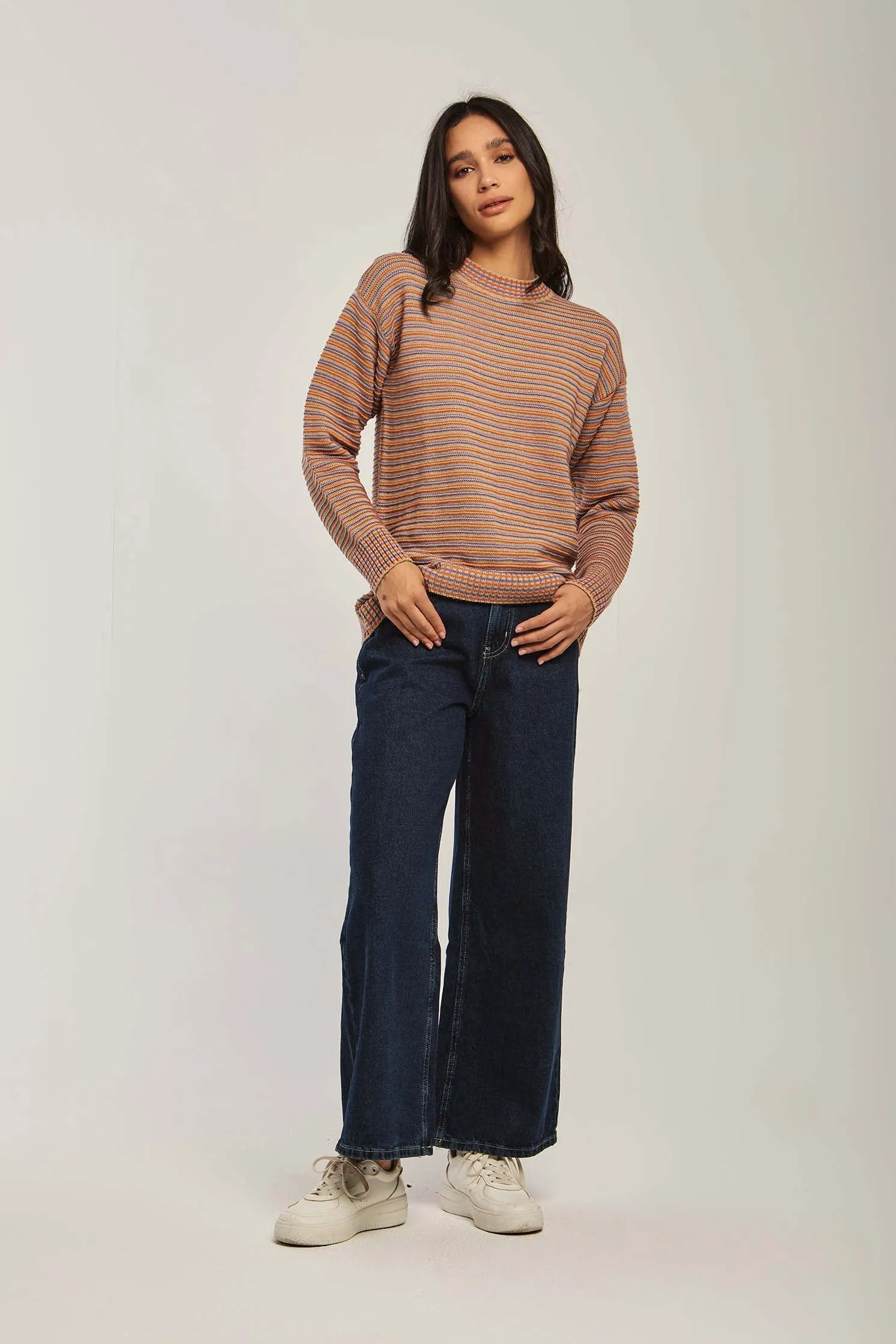 Pullover Crew Neck Flat Orange