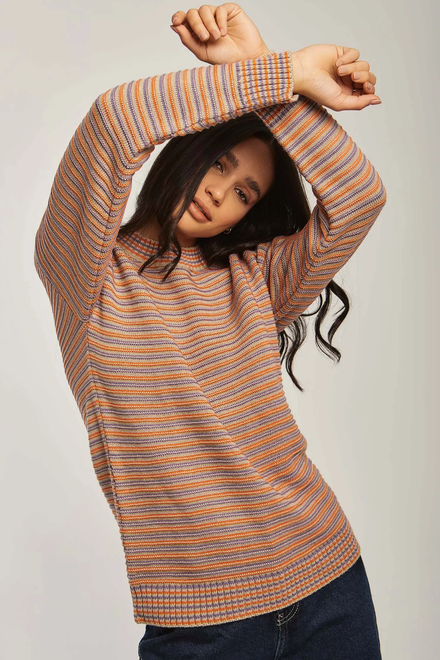 Pullover Crew Neck Flat Orange